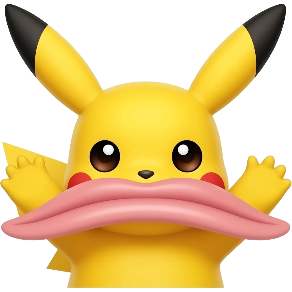 Pikachu smile lips emoji
