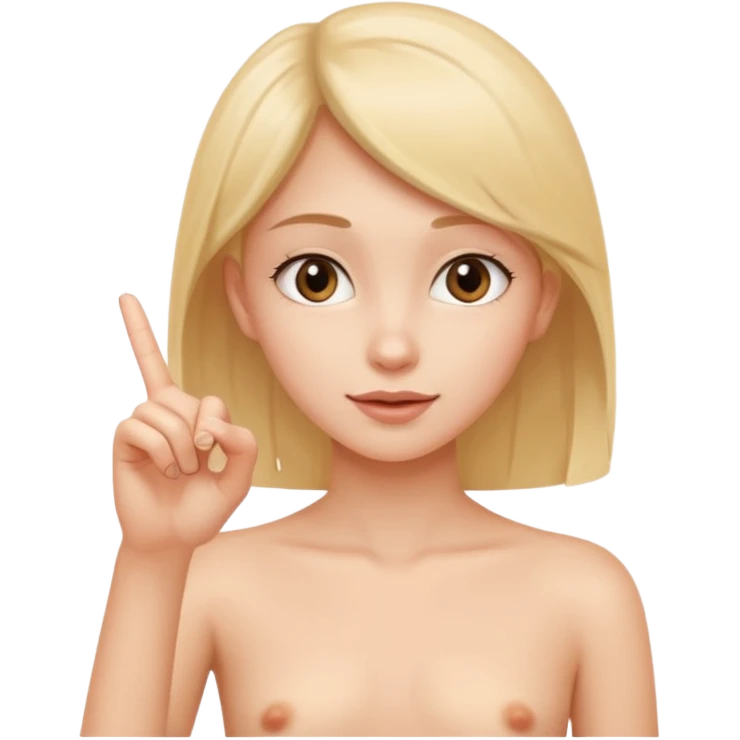 girl naked making a hand gesture showing that something is small emoji