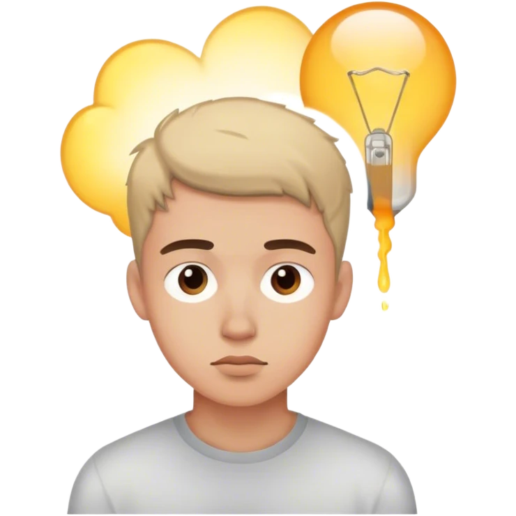 thoughtful young man indoors emoji