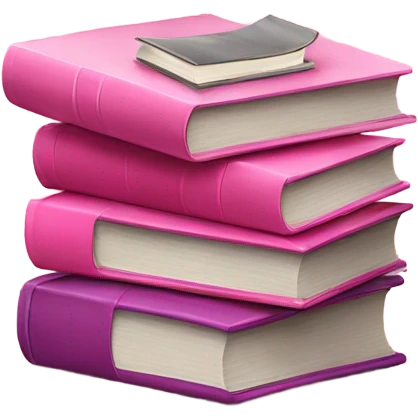books on top of each other in pink shades emoji