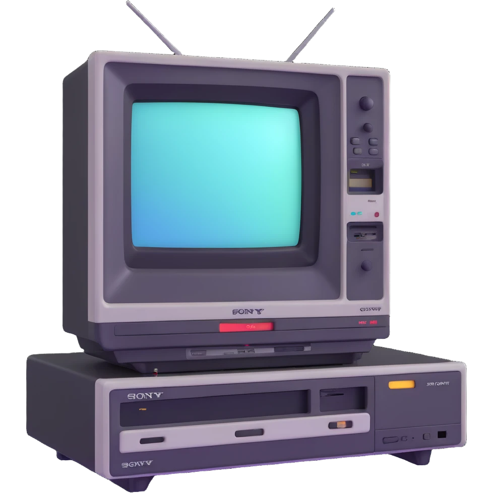 1980s Sony Trinitron TV with VHS player underneath emoji