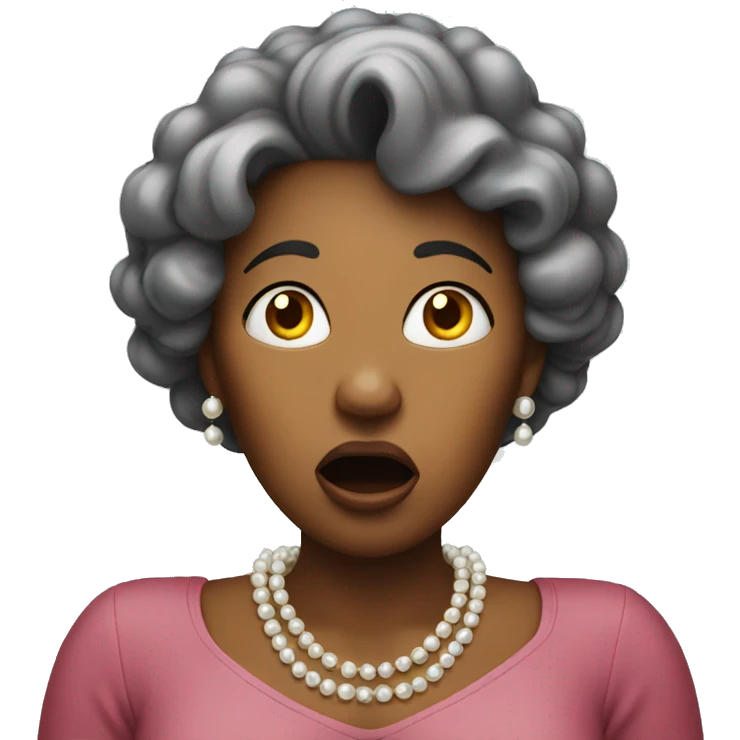 shocked woman with clutched pearls emoji