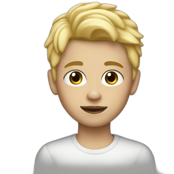 Blonde Boy with black nails emoji