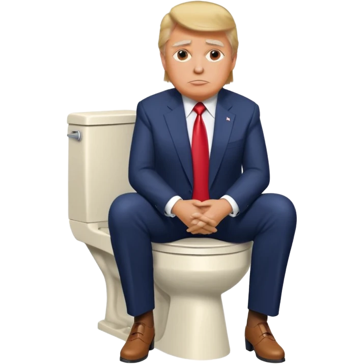 donald trump sitting on skibidi toilet without truse emoji