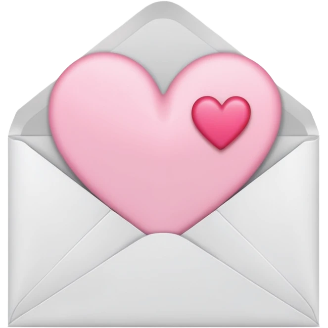 A close-up photograph of a simple white paper envelope sealed with a small, pink heart, natural lighting emoji