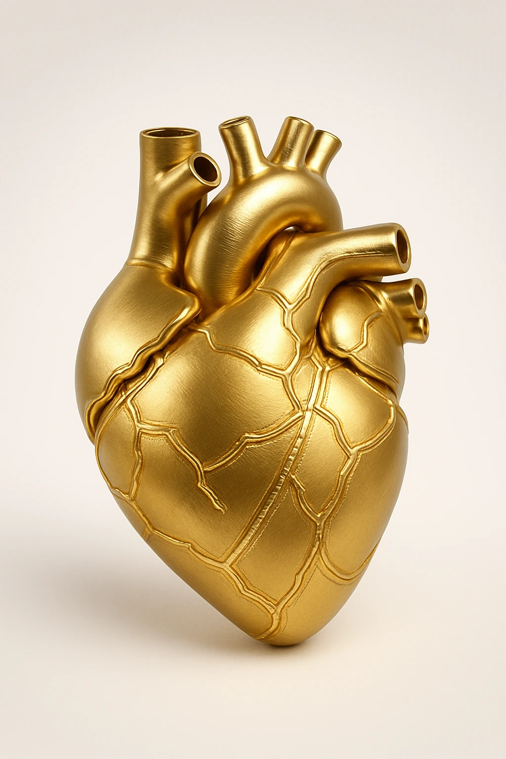 a heart repaired with gold kintsugi lines, delicate and artistic, minimal style emoji