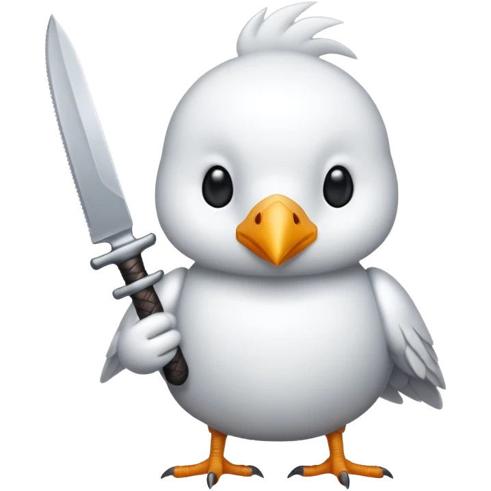 White Bird with knife emoji