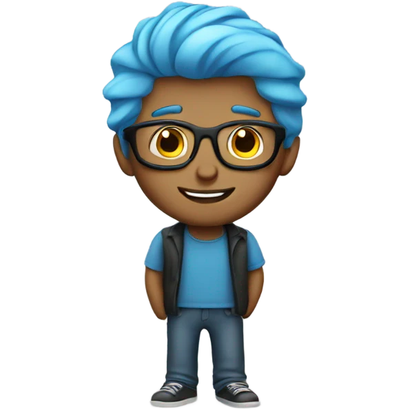 Guy with blue hair emoji