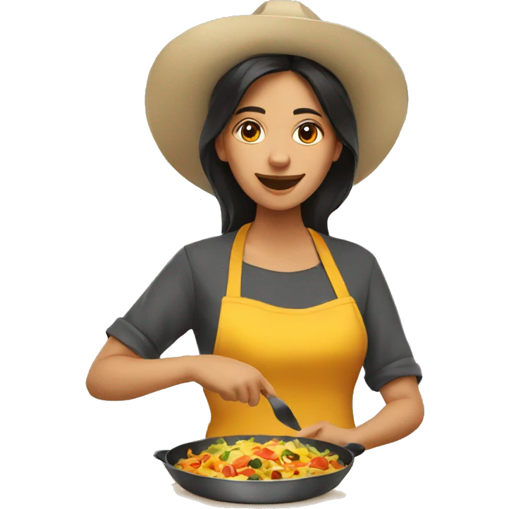 Mexican woman cooking nachos emoji