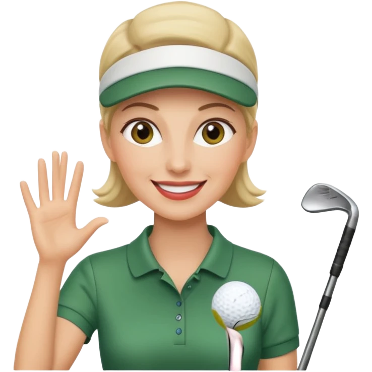 woman golf coach giving golf lesson smiling emoji