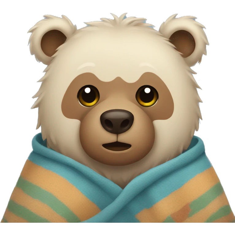 bear cozy in blanket emoji