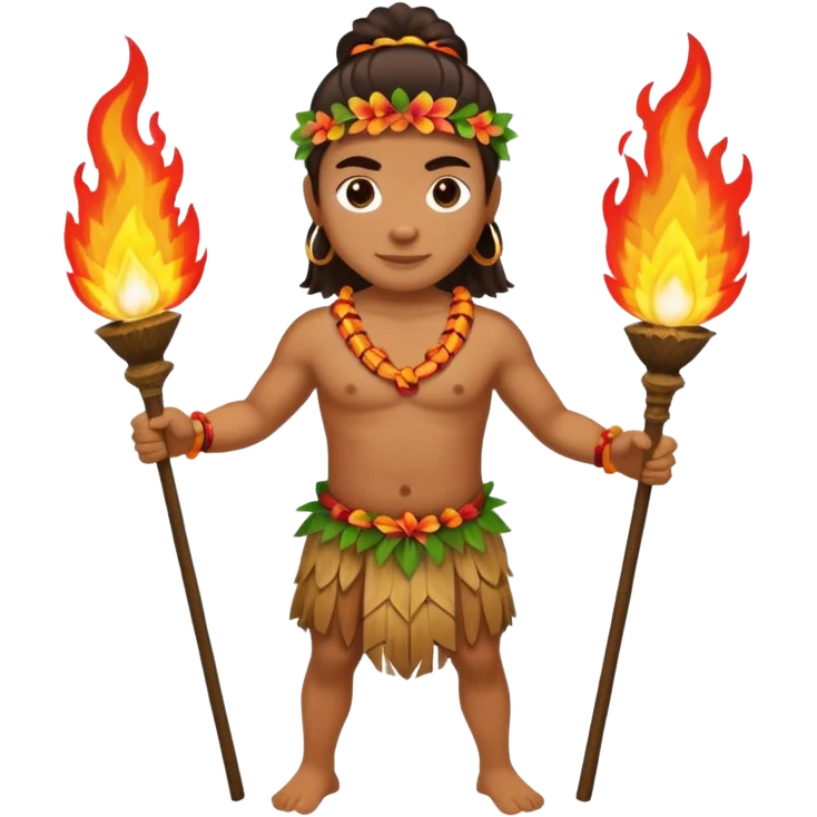 hawaiian fire dancer emoji
