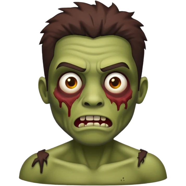 quero um zombie masculino com cabelo liso emoji
