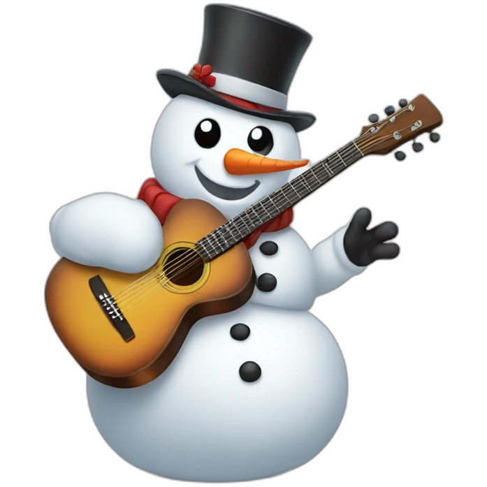 snowman with guitarre emoji