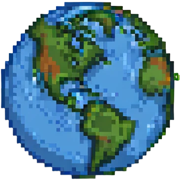 earth globe, pixel art style emoji