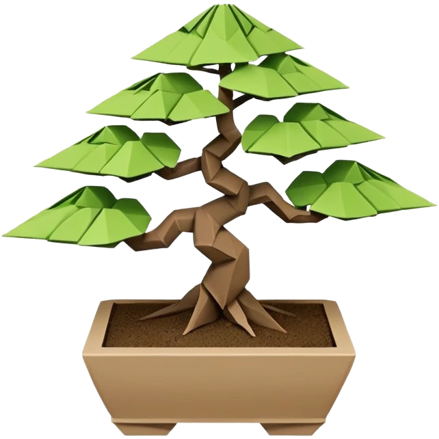 Bonsai fine-leaf group planting origami  emoji
