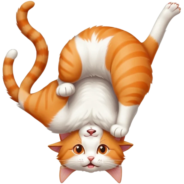 cat doing handstand and drooling emoji