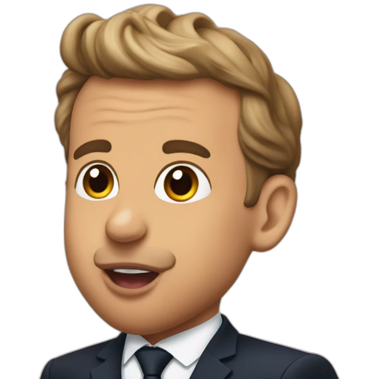 mmanuel Macron sticking out his tongue emoji