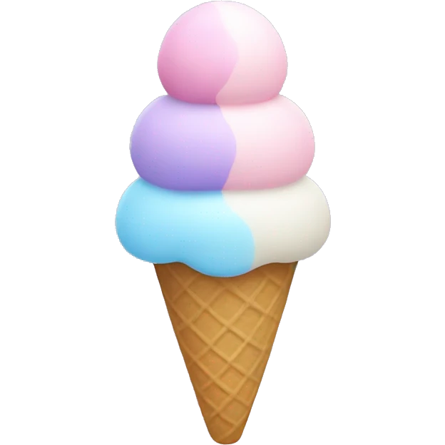  Ice cream with the colours pastel pink pastel purple and pastel blue emoji