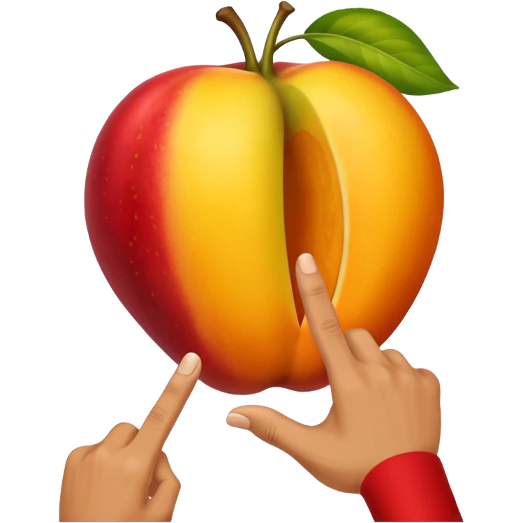 Male hand putting fingers in a fruit  emoji