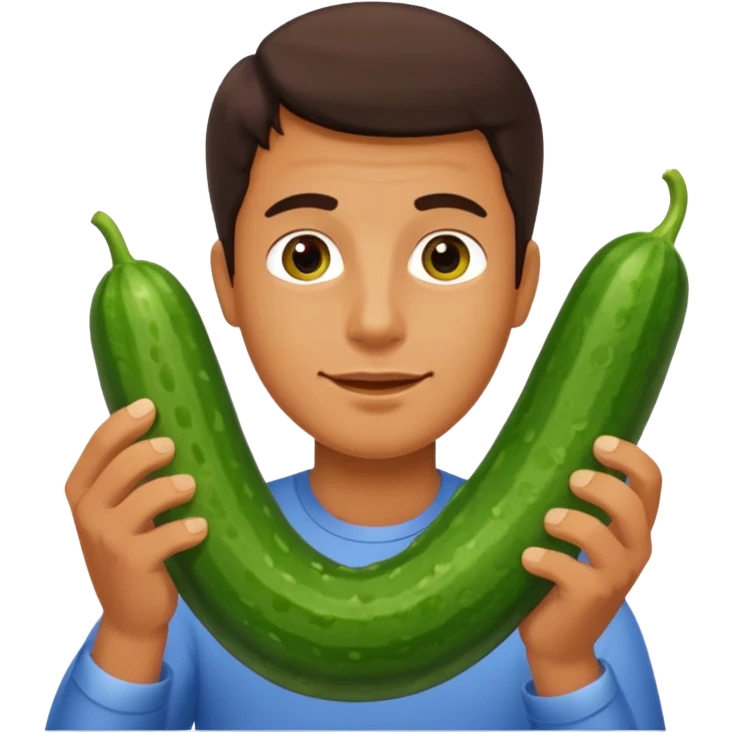 Dude holding his cucumber  emoji