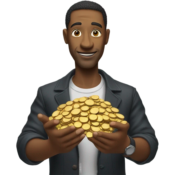 man with large nose holding coins  emoji