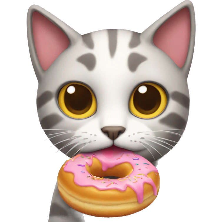 Cat eating donut emoji
