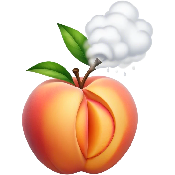 Steam coming off a peach emoji