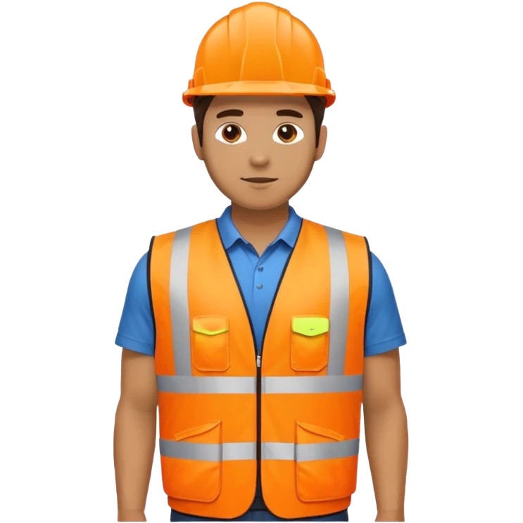 man in orange hi vis vest standing emoji