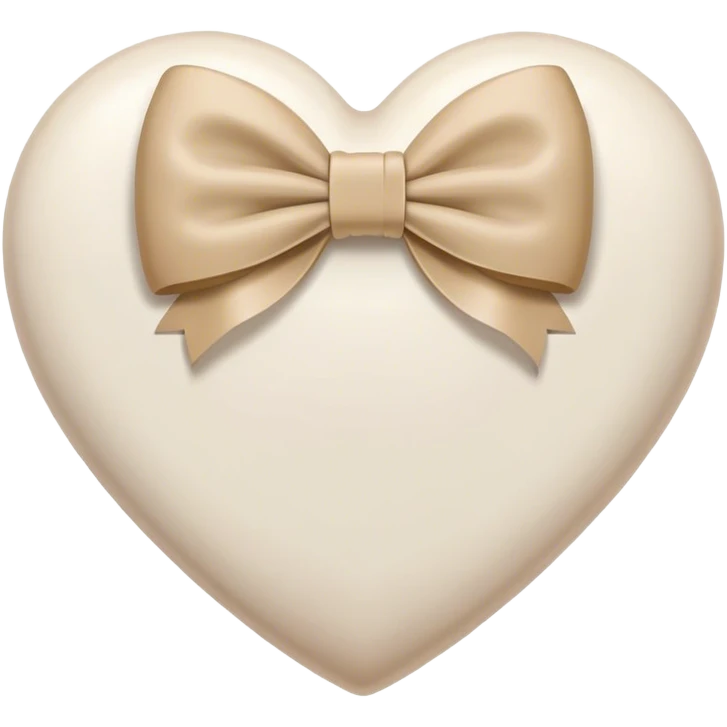 white heart with beige bow emoji