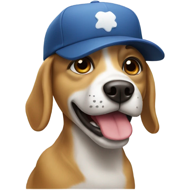 Dog whit a cap emoji