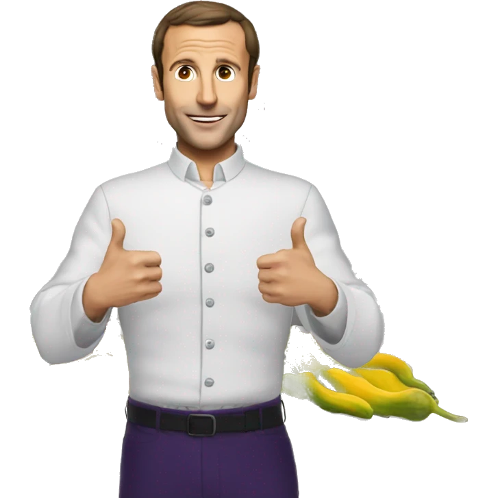 macron mange des aubergines  emoji