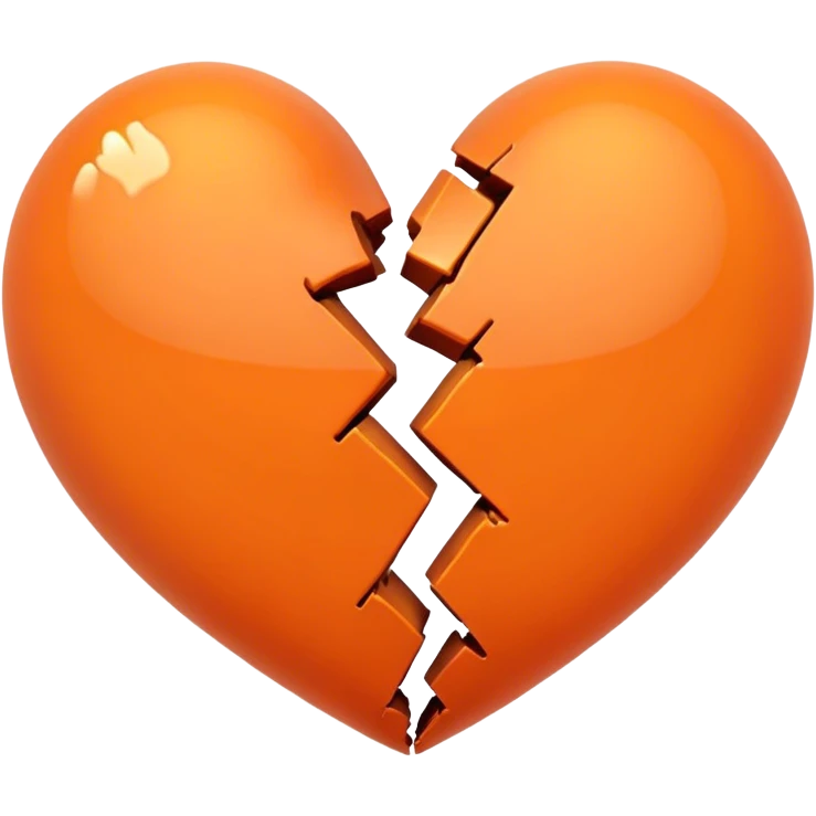 broken heart in orange color emoji