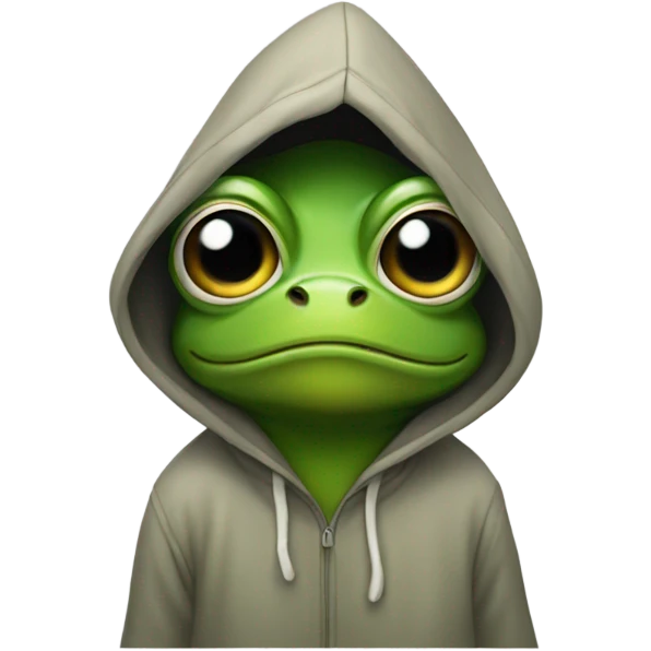 Frog with a hoodie  emoji