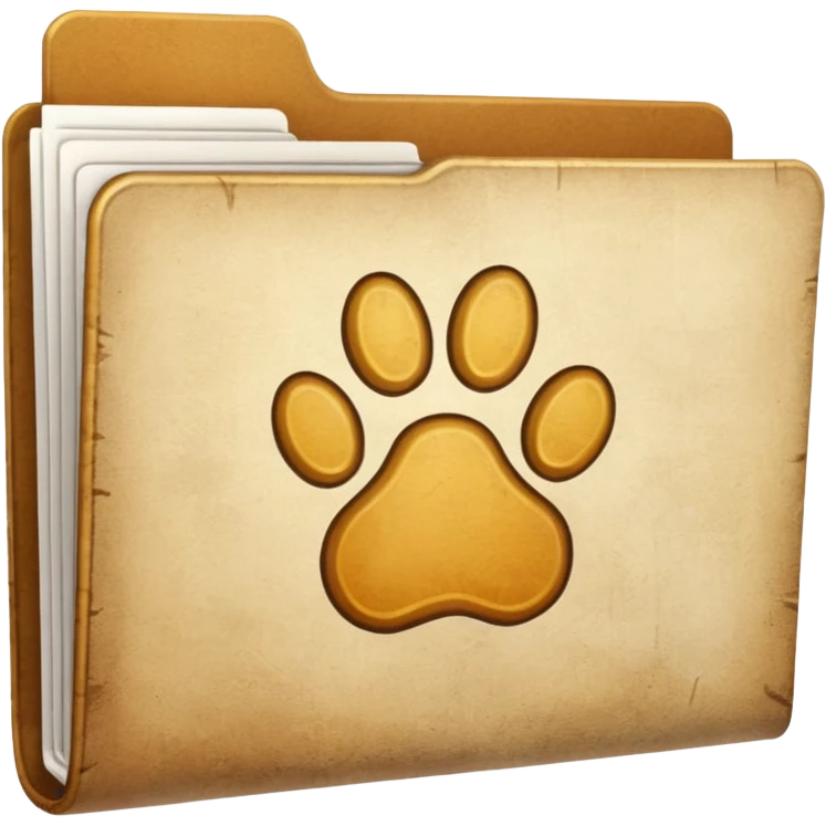 a folder of documents with a pawprint on it emoji