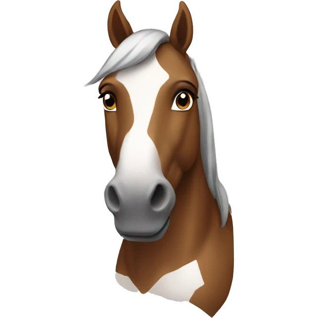 brown and white horse  emoji