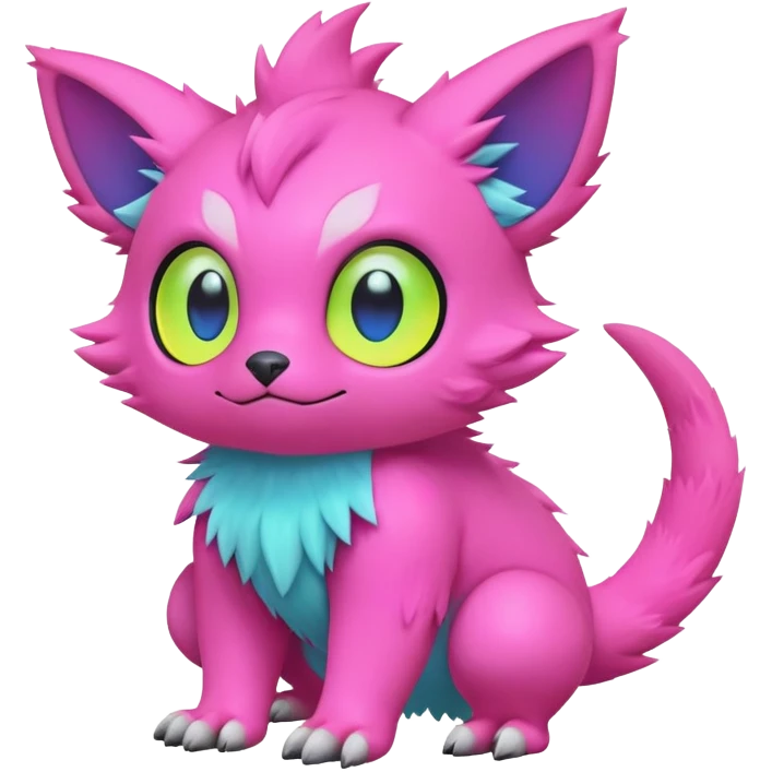 lush pastel-bright-vibrant warm-colored modern colorful neon-colored Fakémon-Digimon-Fionbri-Trico-creature emoji