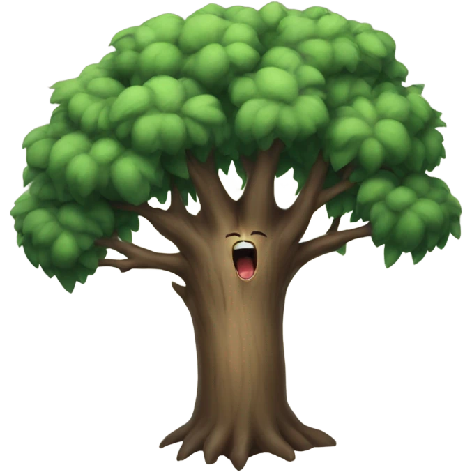 Screaming tree emoji