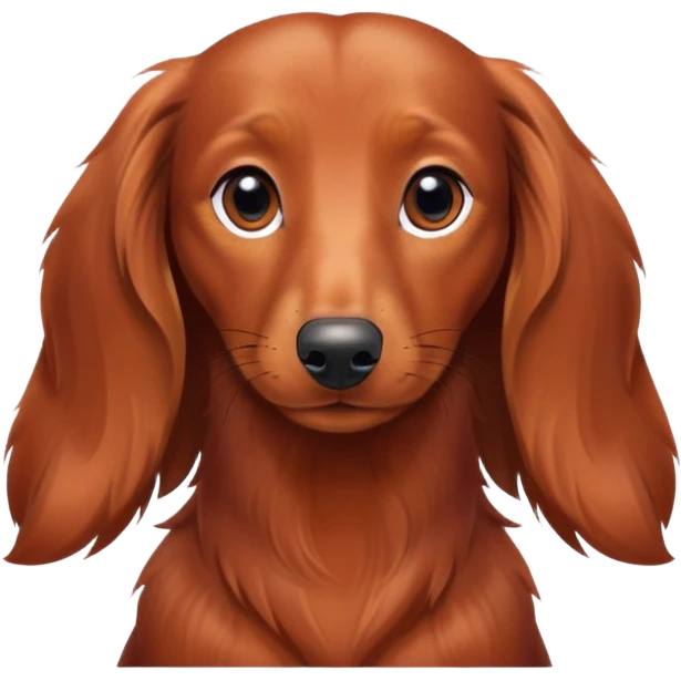 A long haired red Brown dachshund emoji