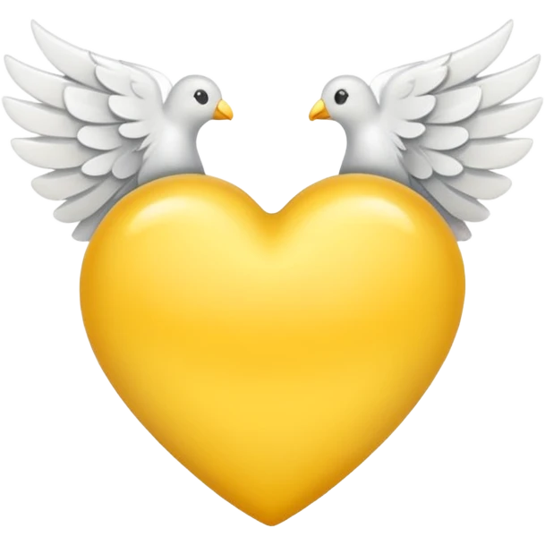 Yellow heart with white wings emoji