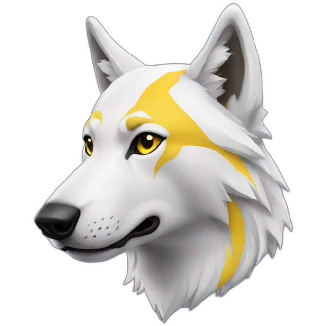 white wolf with yellow lakers jersey emoji