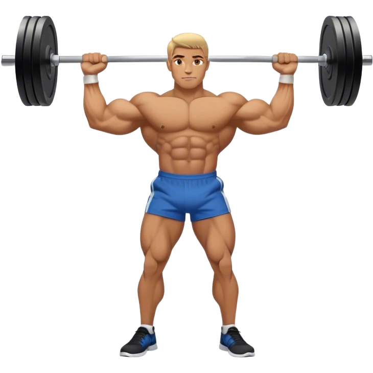 bicep side view holding a barbell biceps emoji