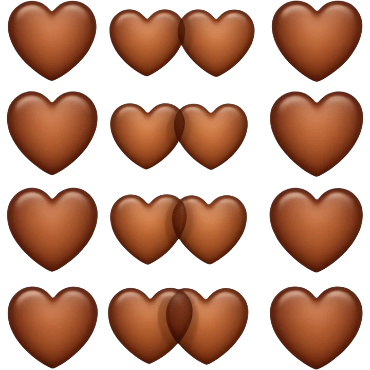 Neutral brown hearts from light to dark emoji