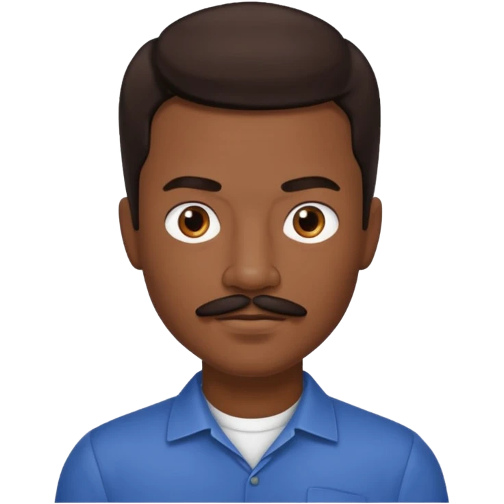 Ricky Bell with dark brown hair and thin mustache emoji
