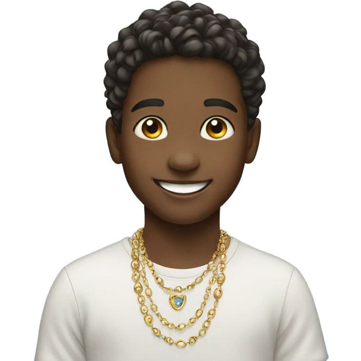 smiling boy with jewelry emoji