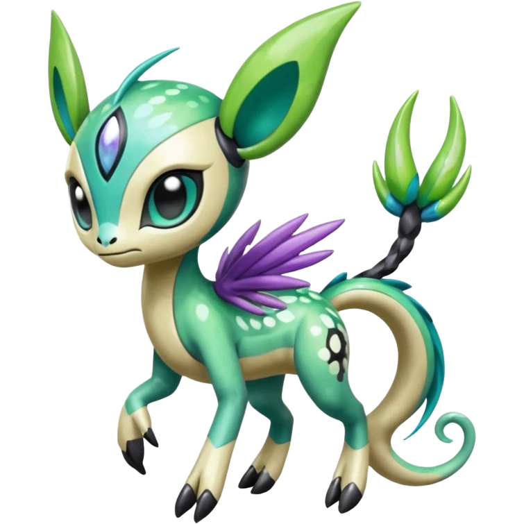 Colorful Shiny Edgy Cool Badass Painted Splashed Exotic Meloetta-Palkia-Virizion-Venom-Stitch-Fakémon-creature-hybrid emoji