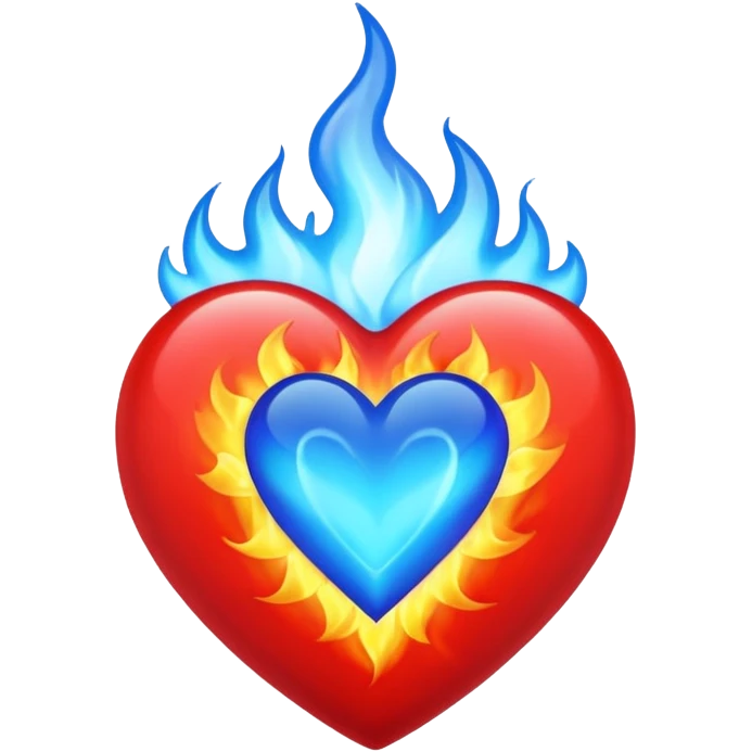 red heart with blue fire emoji