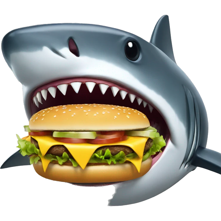 Shark eating cheeseburger  emoji