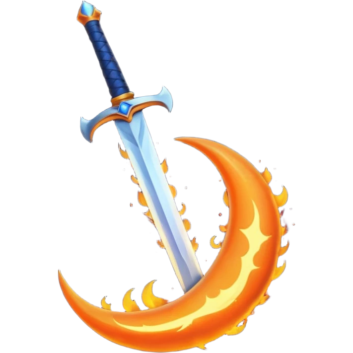 sword fire moon emoji