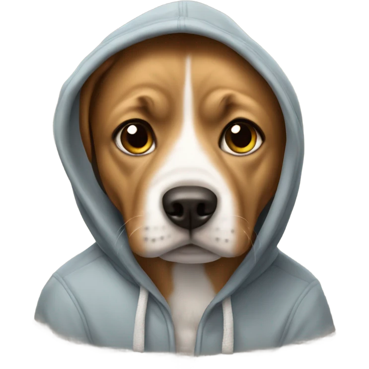 Dog wearing a hoodie emoji